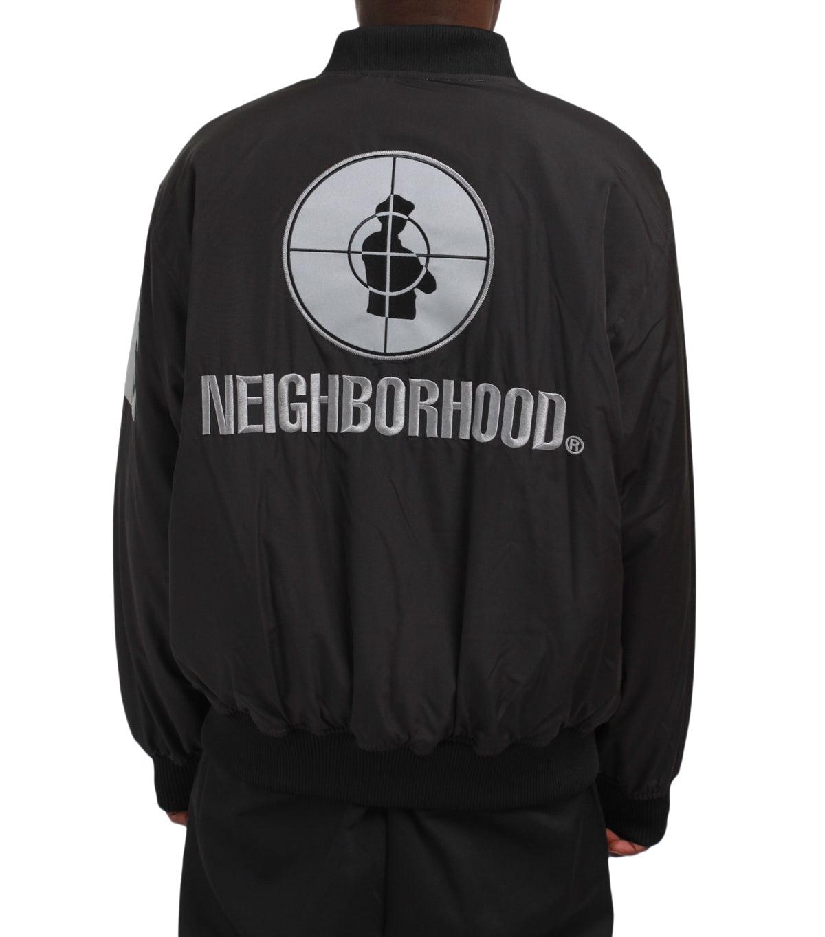 Neighborhood x Public Enemy x Majestic Baseball Jacket Black