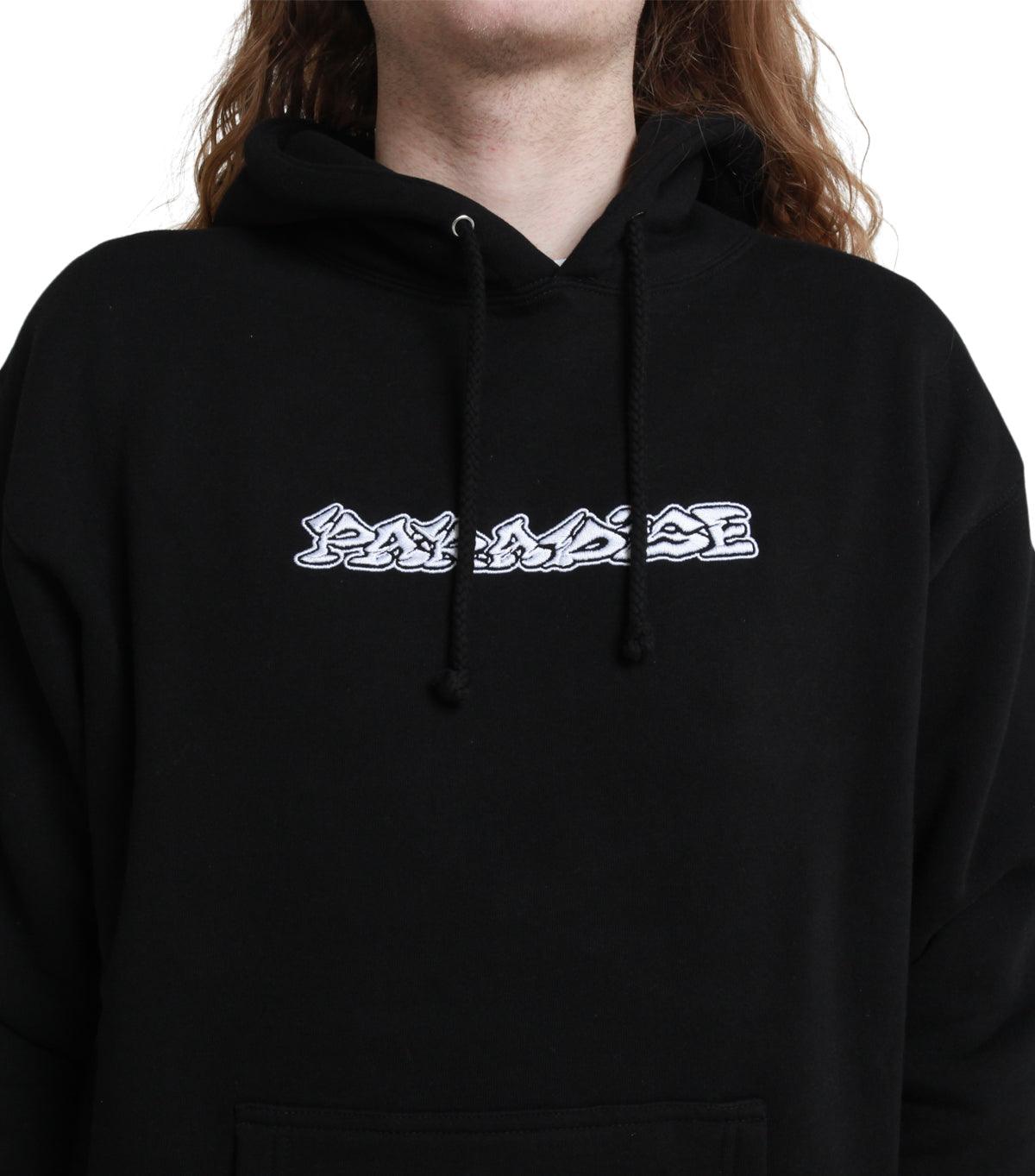 Paradise Dystopia Embroidered Hoodie Black | SOMEWHERE