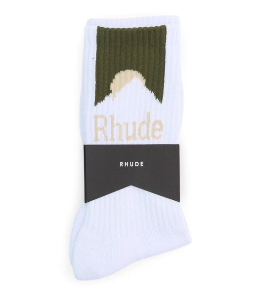 Rhude Mountain Logo Sock Olive