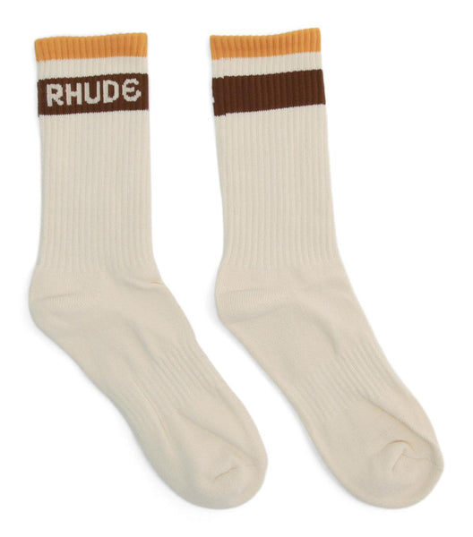 Rhude Stripe Logo Sock Cream | SOMEWHERE