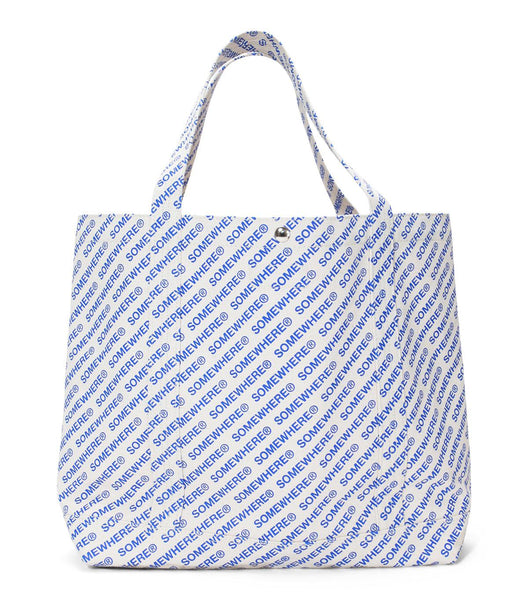 SOMEWHERE Multi Logo Tote Bag Blue
