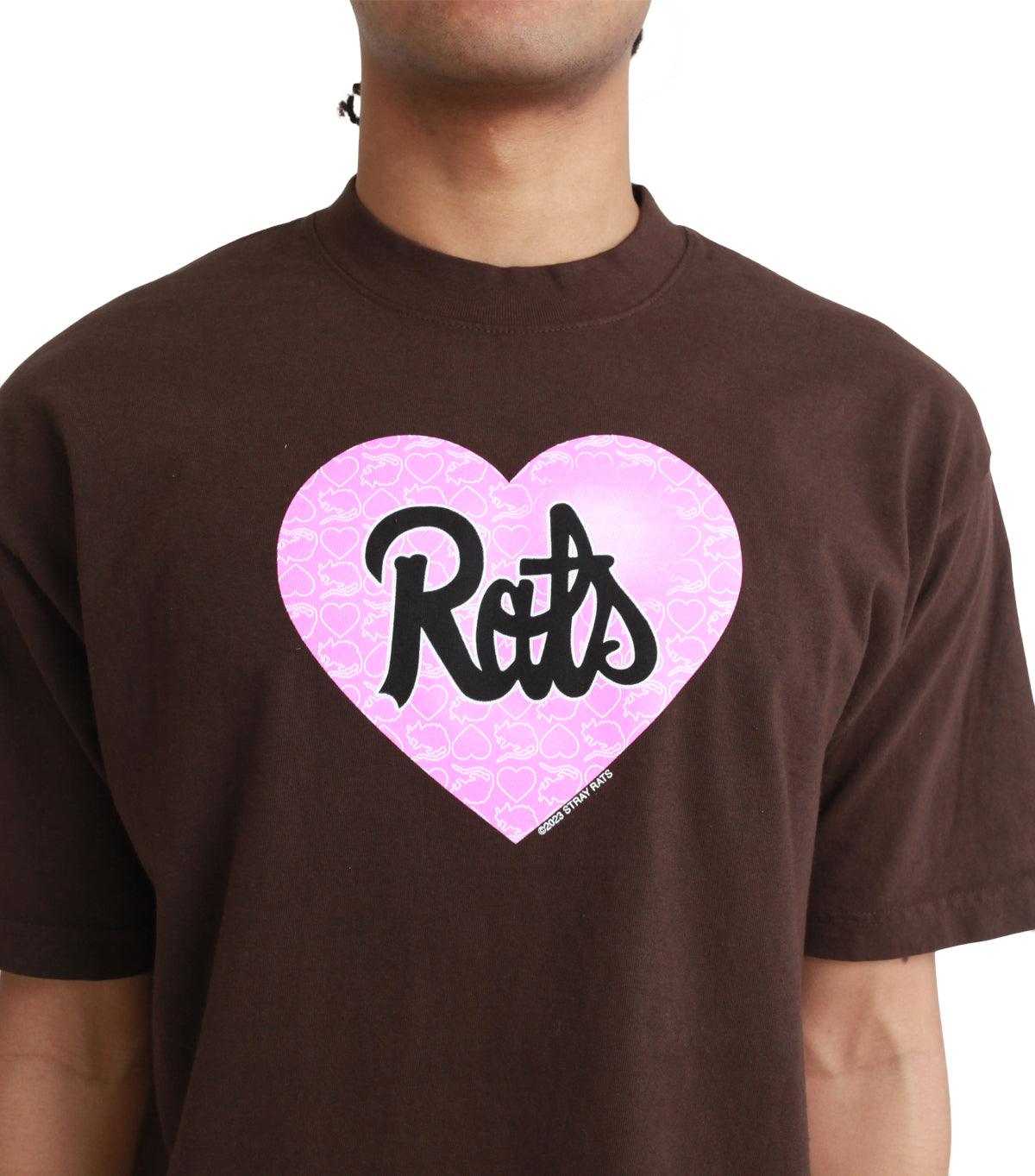 Stray Rats Rat Heart T-Shirt Brown | SOMEWHERE