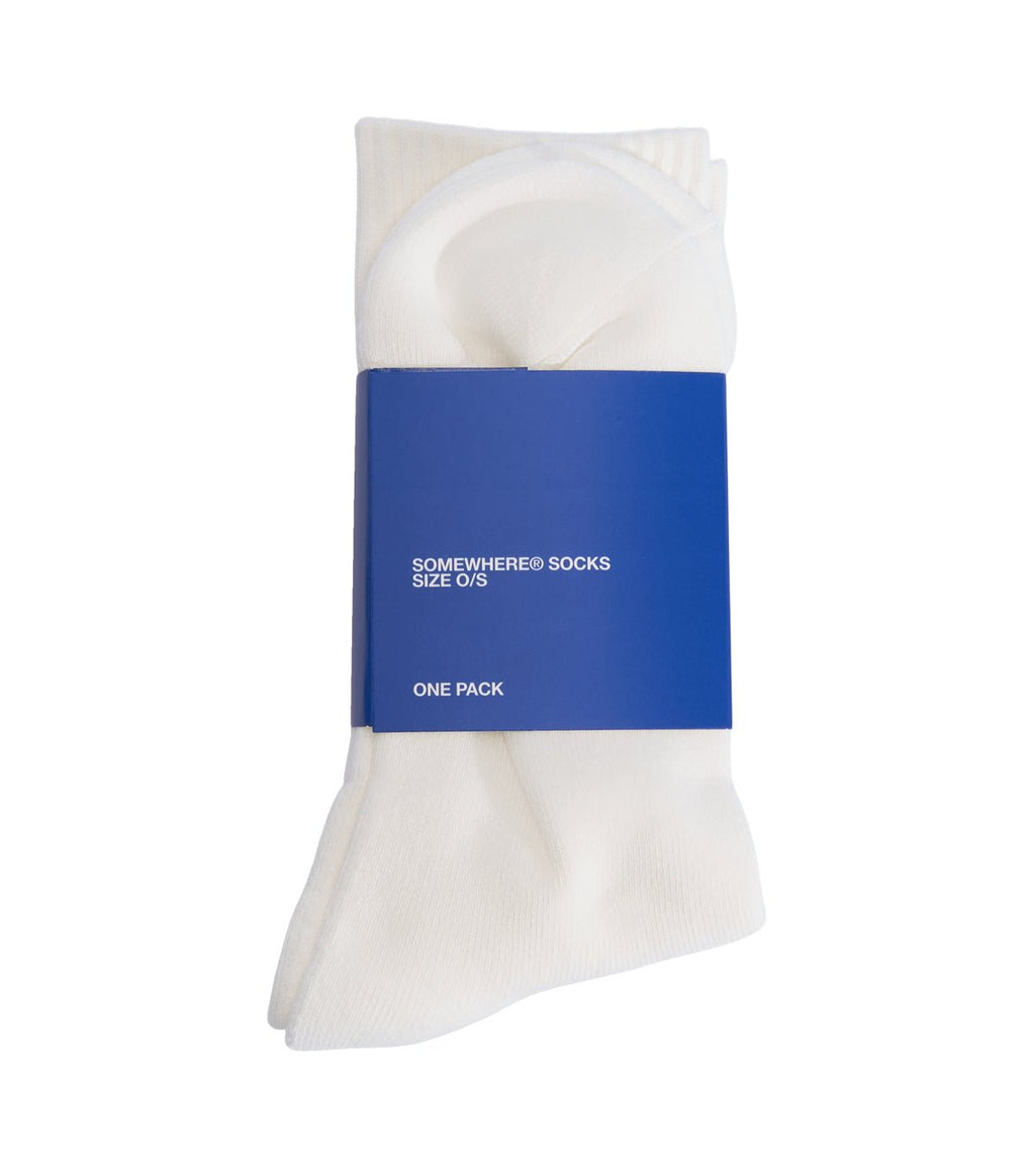 SOMEWHERE Original Crew Socks White - SOMEWHERE