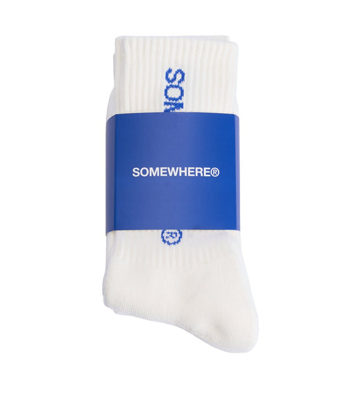 SOMEWHERE Original Crew Socks White (3 Pack)