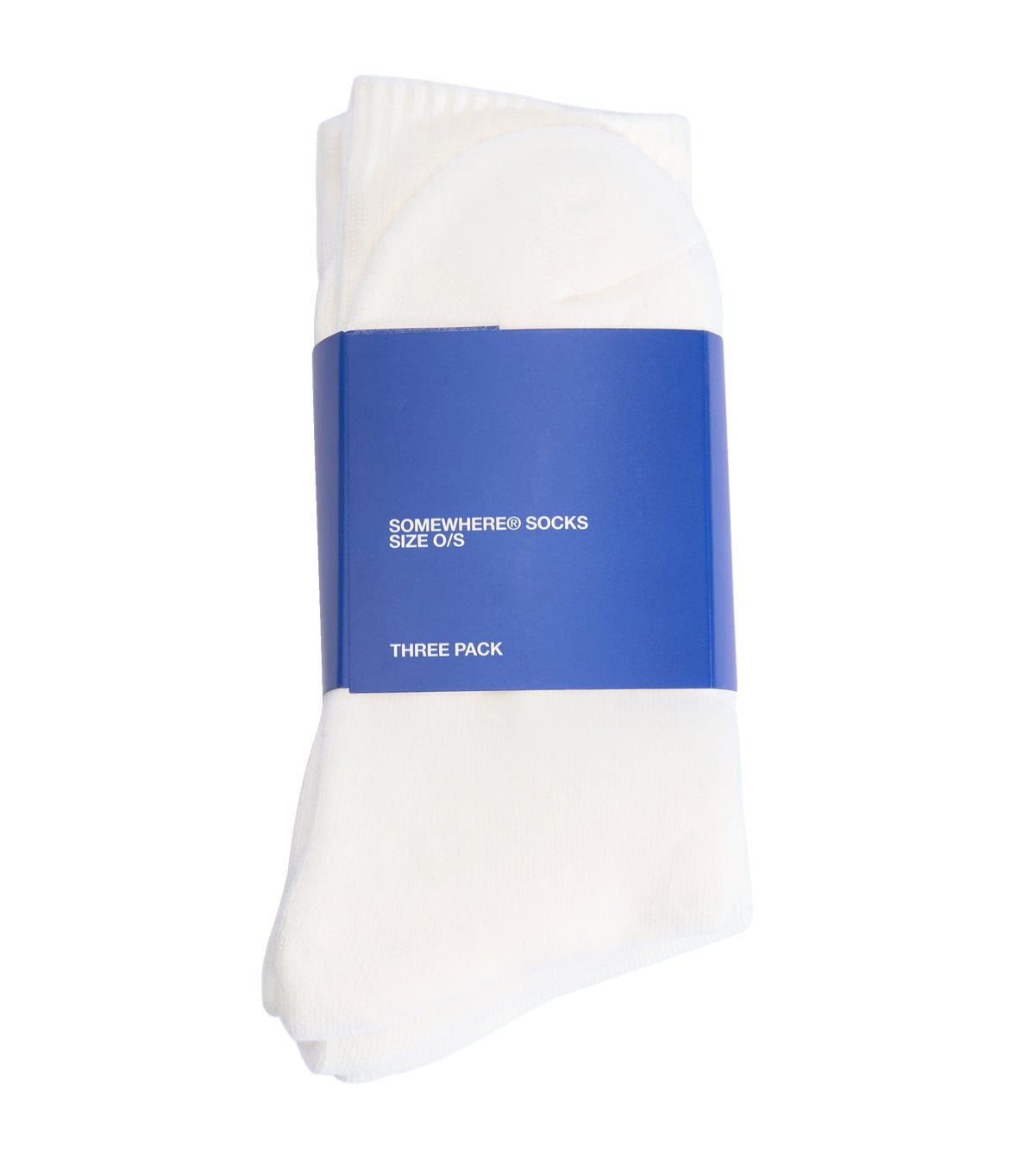 SOMEWHERE Original Crew Socks White (3 Pack)