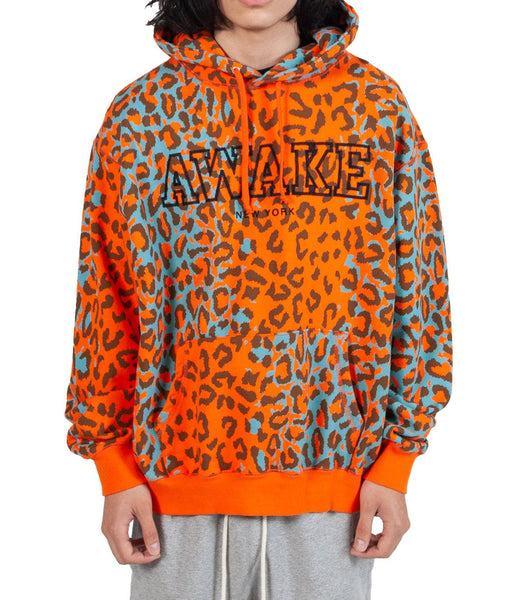 Awake Military Logo Embroidered Hoodie Leopard