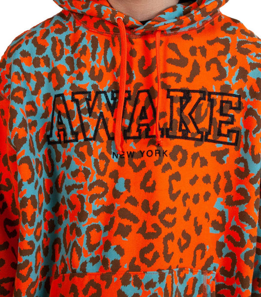 Awake Military Logo Embroidered Hoodie Leopard | SOMEWHERE