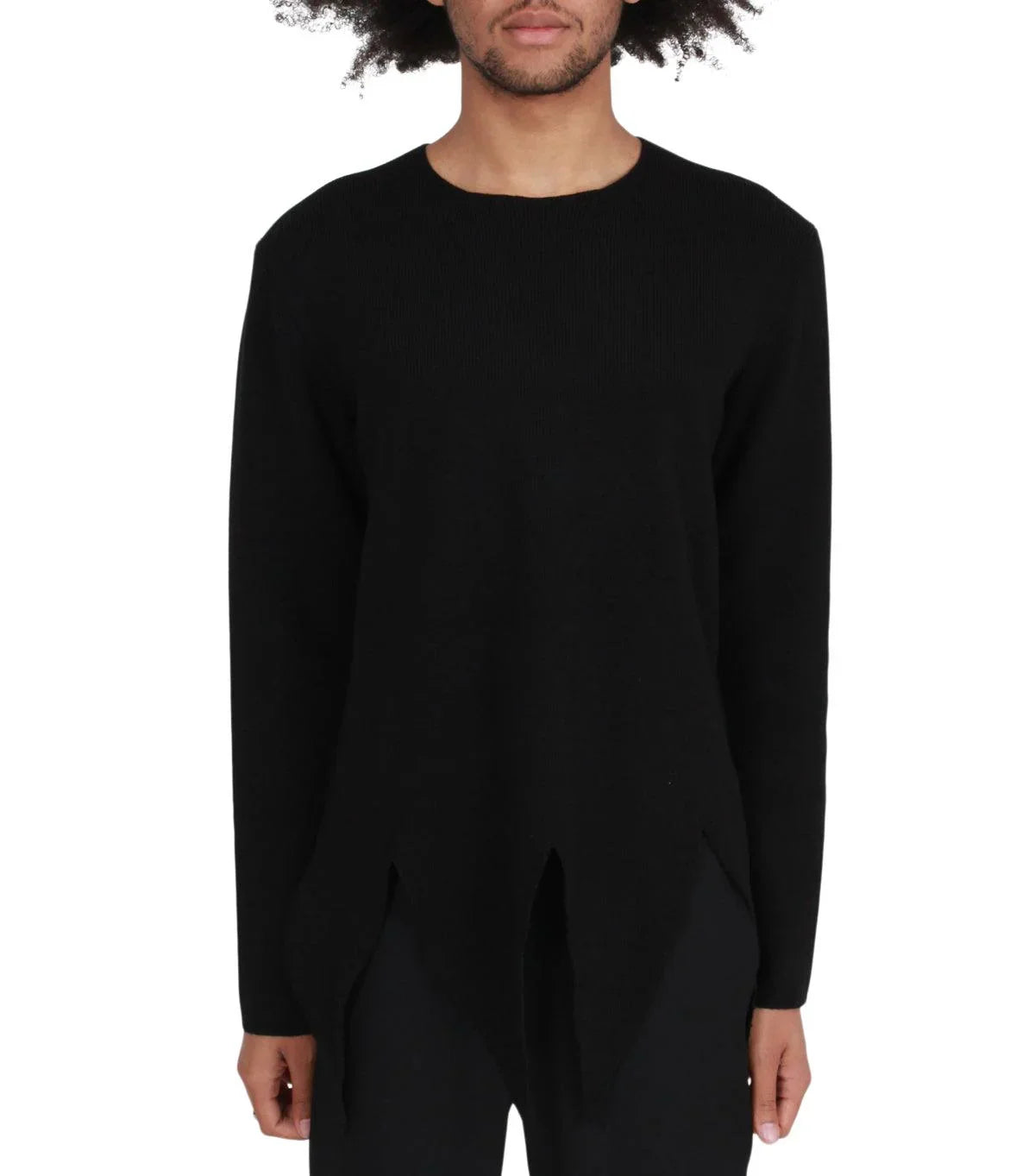 CdG Homme Plus Asymmetric Sweater Black | SOMEWHERE
