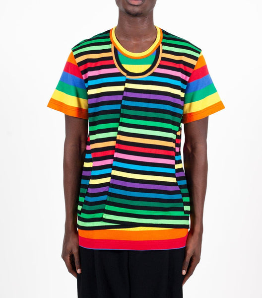 CdG Homme Plus Horizontal Stripe T-Shirt Multi Color