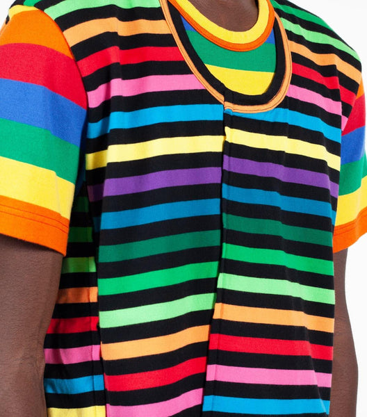 CdG Homme Plus Horizontal Stripe T-Shirt Multi Color | SOMEWHERE
