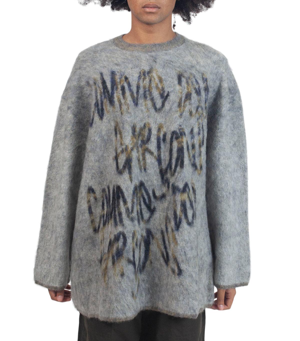 CdG Homme Plus Printed Sweater Grey | SOMEWHERE