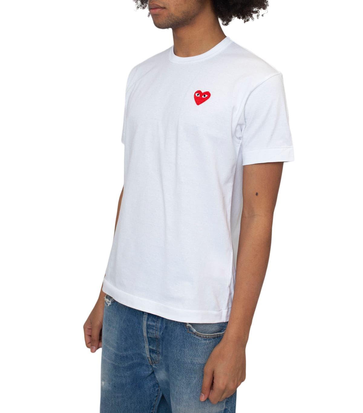 CdG PLAY Red Heart T-Shirt White | SOMEWHERE