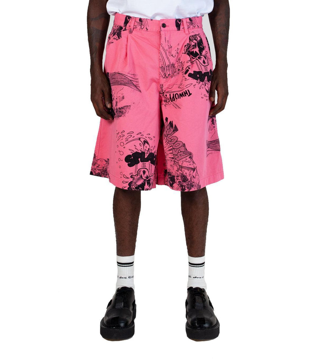 CdG SHIRT Graphic Shorts Pink | SOMEWHERE