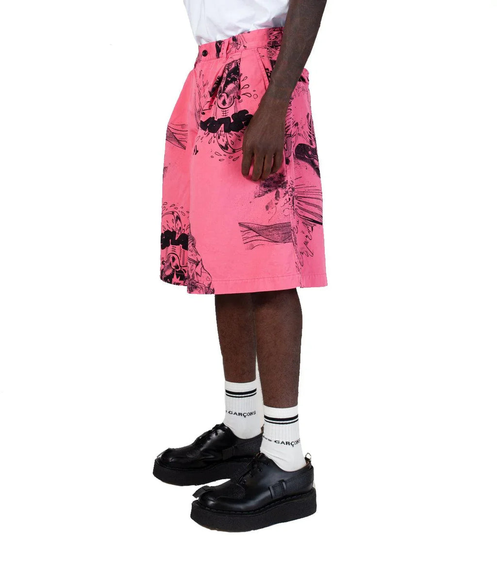 CdG SHIRT Graphic Shorts Pink | SOMEWHERE