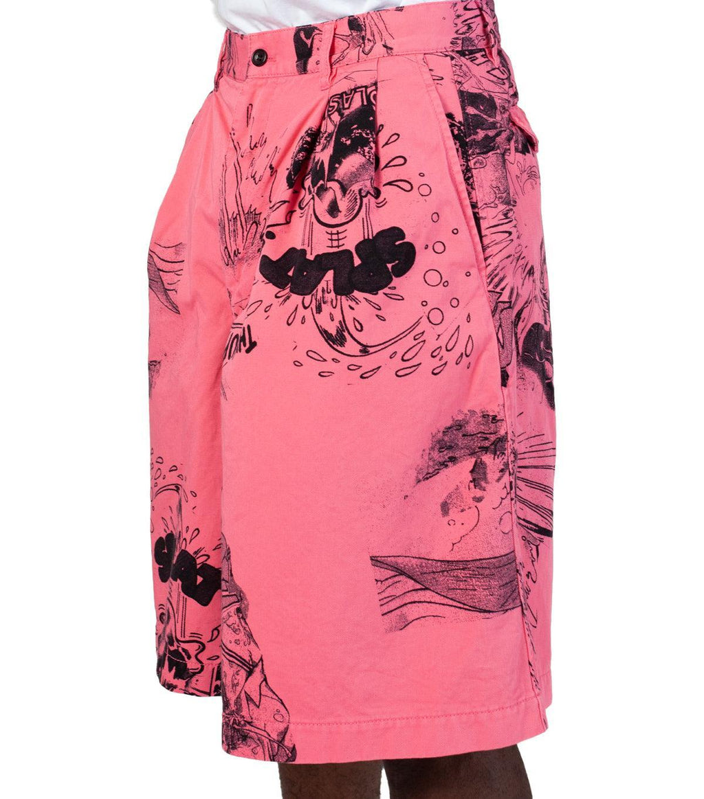 CdG SHIRT Graphic Shorts Pink | SOMEWHERE