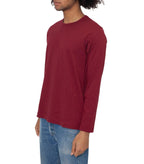 CdG SHIRT Rear Logo Long Sleeve T-Shirt Burgundy | SOMEWHERE