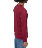 CdG SHIRT Rear Logo Long Sleeve T-Shirt Burgundy | SOMEWHERE