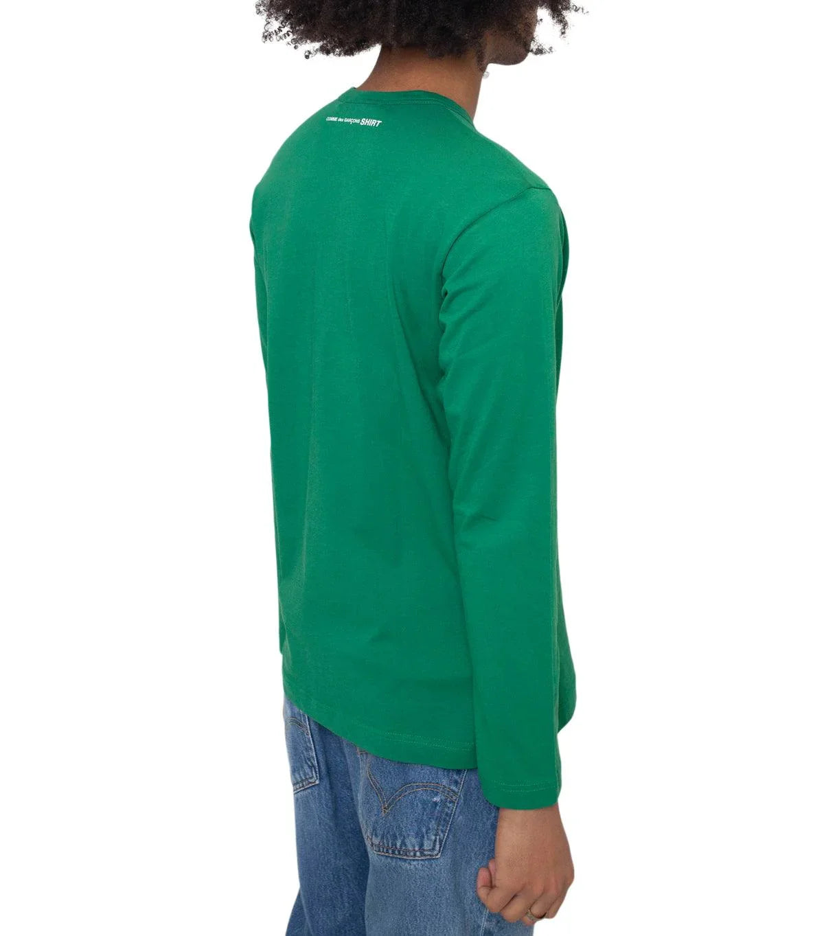 CdG SHIRT Rear Logo Long Sleeve T-Shirt Green | SOMEWHERE