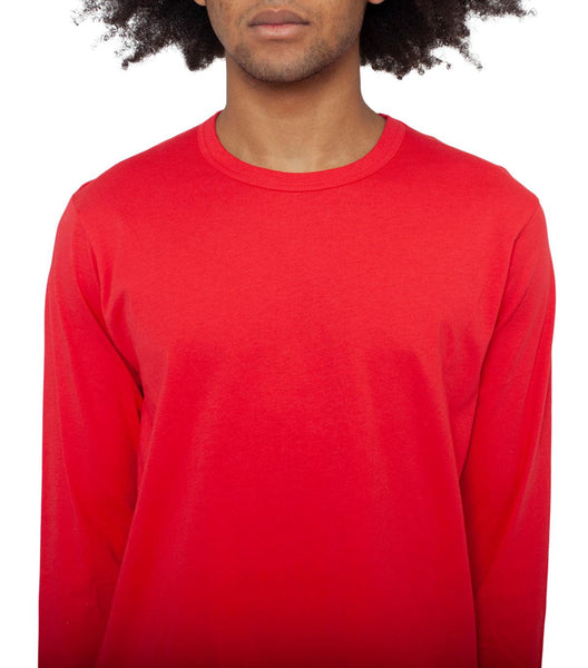 CdG SHIRT Rear Logo Long Sleeve T-Shirt Red | SOMEWHERE