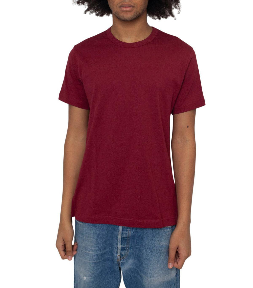 CdG SHIRT Rear Logo T-Shirt Burgundy | SOMEWHERE