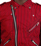 CdG SHIRT Striped Woven Jacket Red | SOMEWHERE