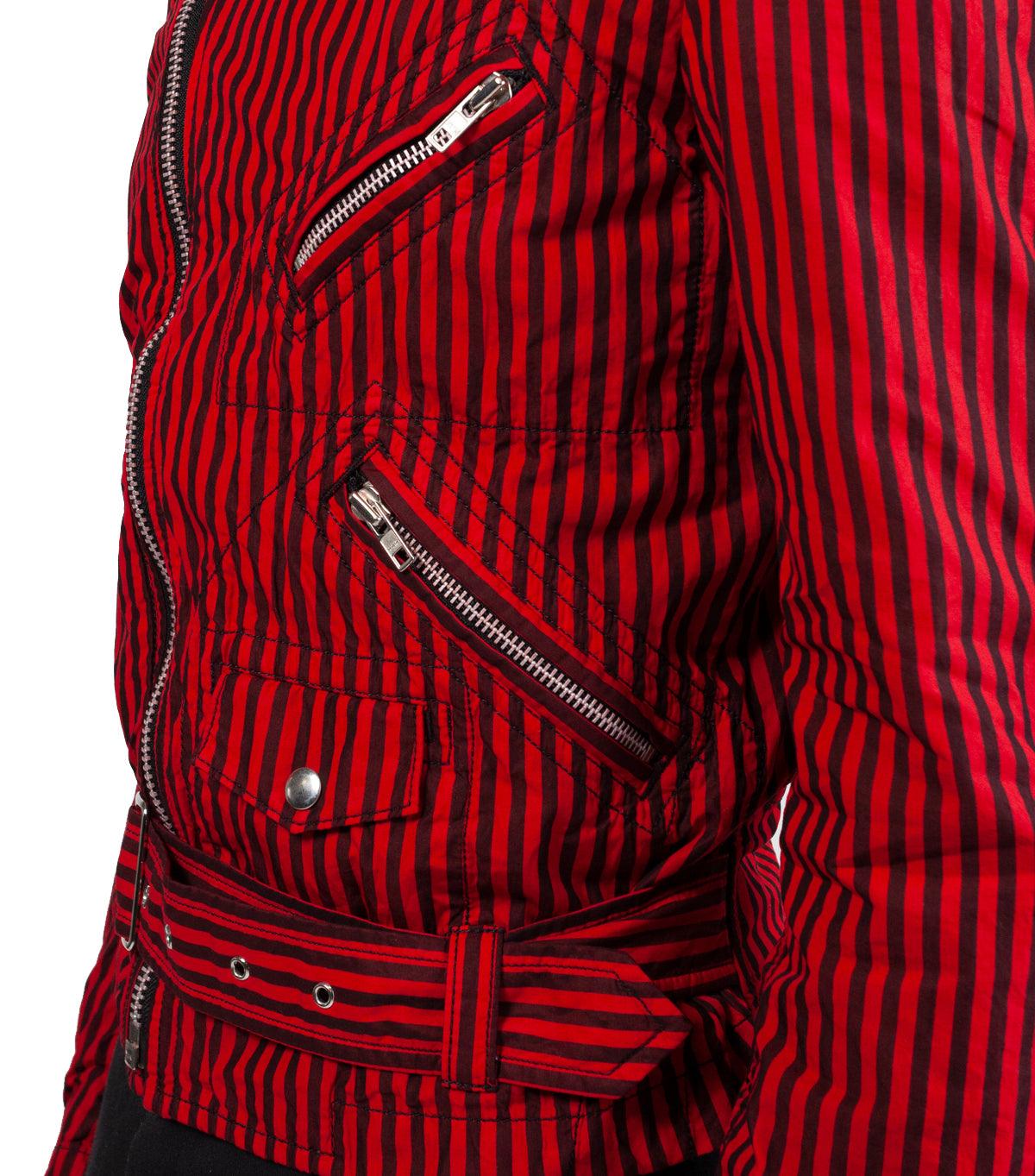 CdG SHIRT Striped Woven Jacket Red | SOMEWHERE