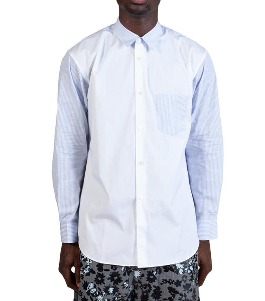 CdG SHIRT Woven Color Block Shirt White