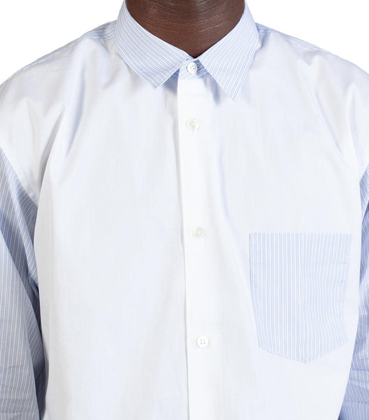 CdG SHIRT Woven Color Block Shirt White | SOMEWHERE
