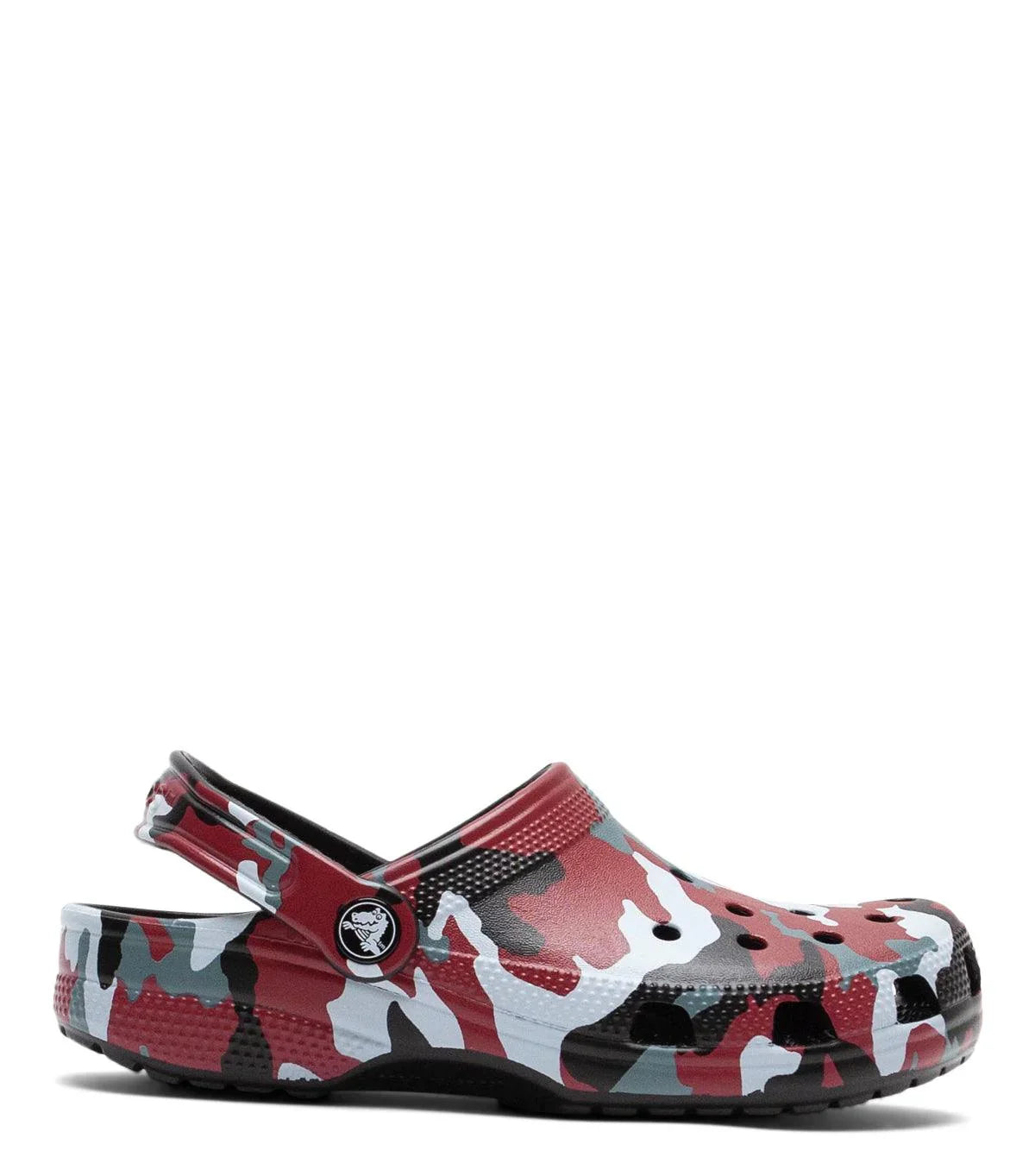 Crocs Classic Camo Clog Kid's Black Red | SOMEWHERE