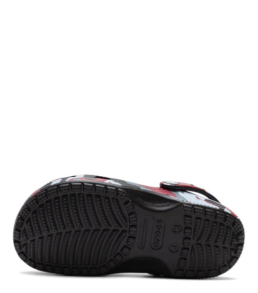 Crocs Classic Camo Clog Kid's Black Red | SOMEWHERE