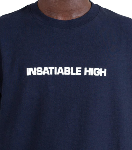 Insatiable High Logo T-Shirt Navy | SOMEWHERE