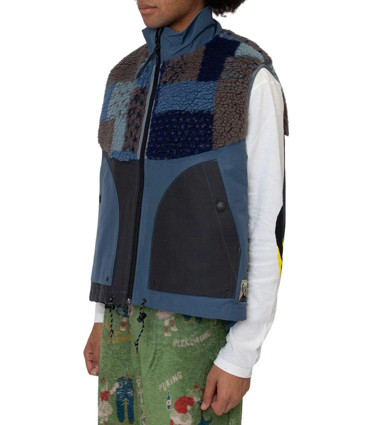 Kapital 60/40 Cloth X Tugihagi Fleece Hutte Vest Navy | SOMEWHERE