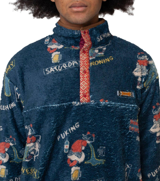 Kapital Kountry Calendar Fleece Pullover Navy | SOMEWHERE