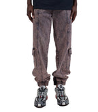 Liberal Youth Ministry Acid Wash Denim Cargo Pants Orange | SOMEWHERE