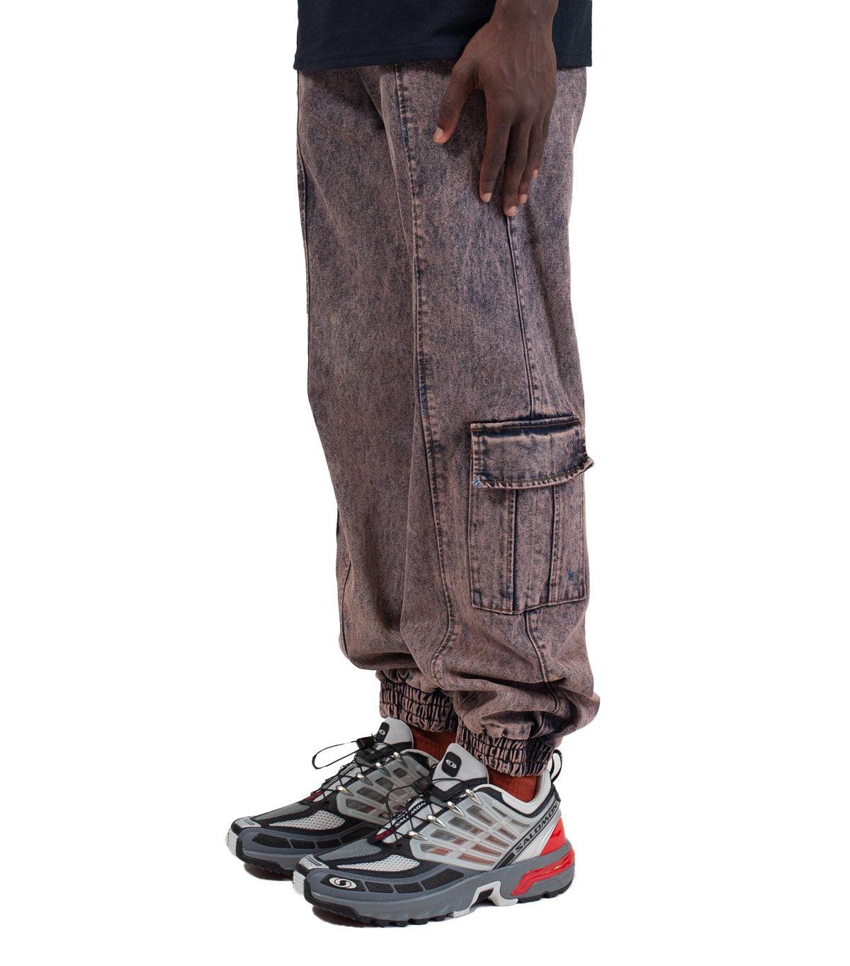 Liberal Youth Ministry Acid Wash Denim Cargo Pants Orange | SOMEWHERE