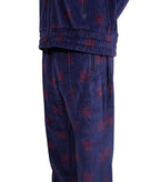 Needles Papillon Velour Zipped Track Pants Navy Bordeaux | SOMEWHERE