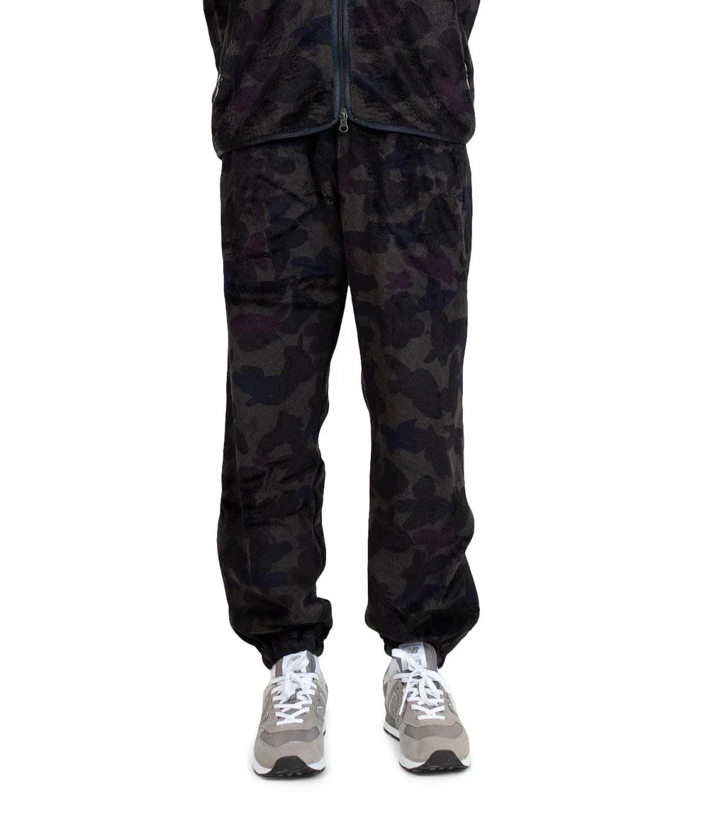 Needles Zipped W.U. Pants Micro Fur Papillon Camo Black | SOMEWHERE