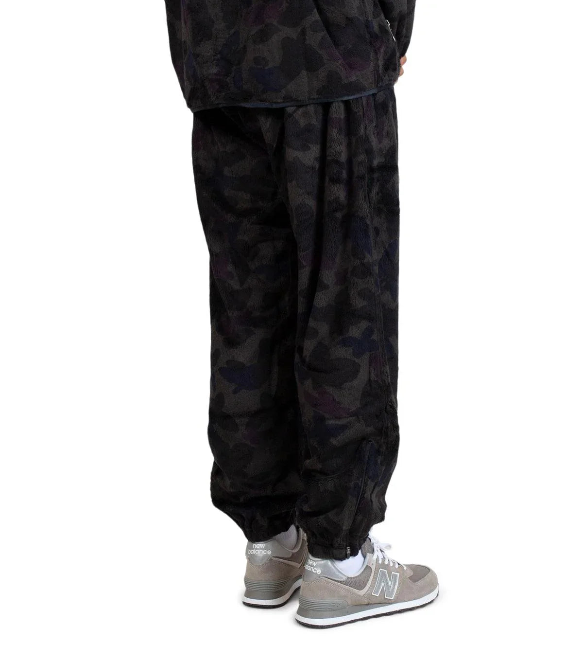 Needles Zipped W.U. Pants Micro Fur Papillon Camo Black | SOMEWHERE