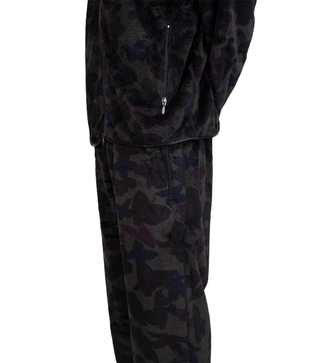 Needles Zipped W.U. Pants Micro Fur Papillon Camo Black | SOMEWHERE