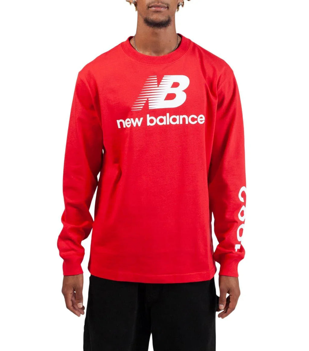 New Balance Made in USA Heritage Long Sleeve T-Shirt Red | SOMEWHERE