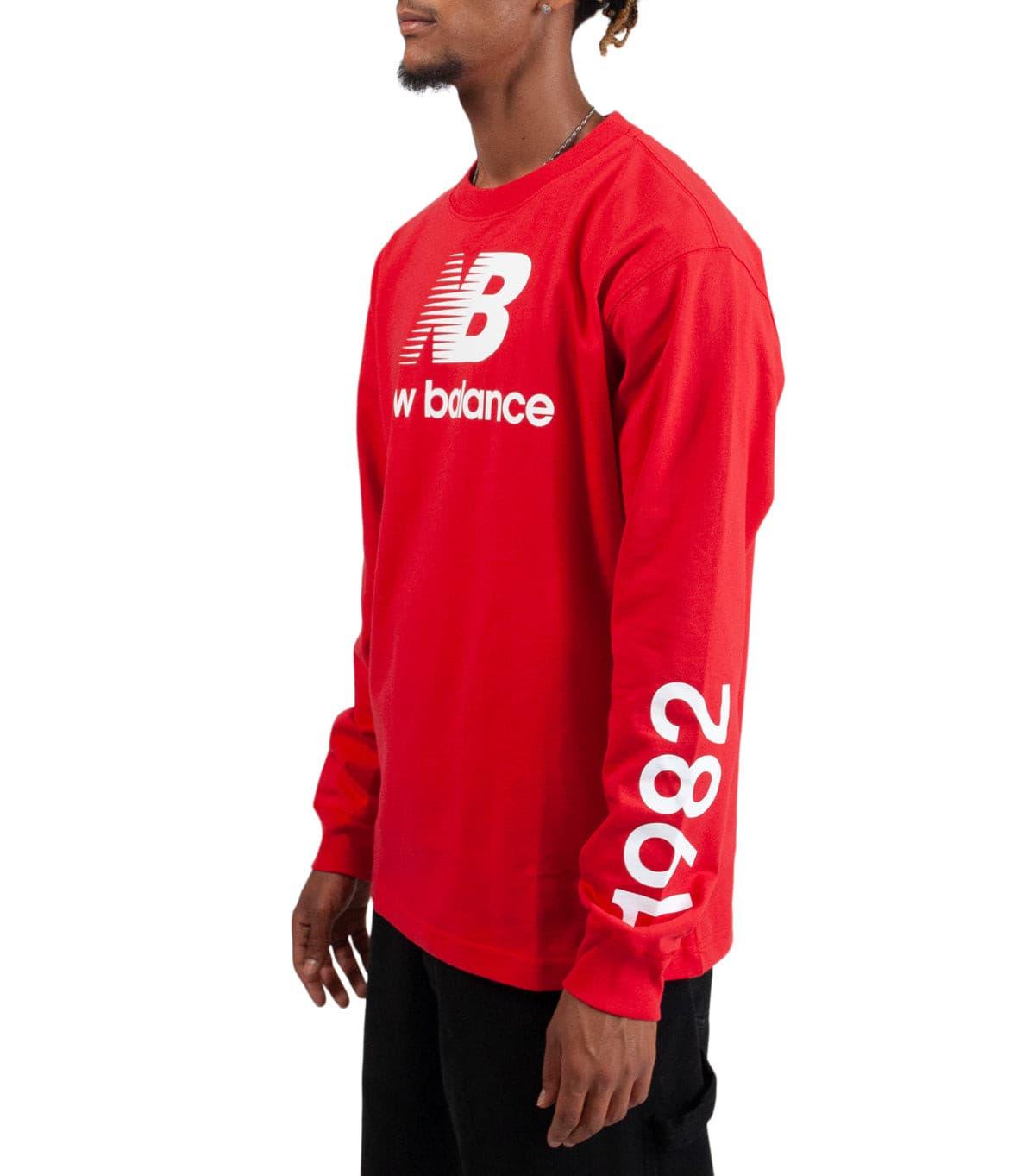 New Balance Made in USA Heritage Long Sleeve T-Shirt Red | SOMEWHERE