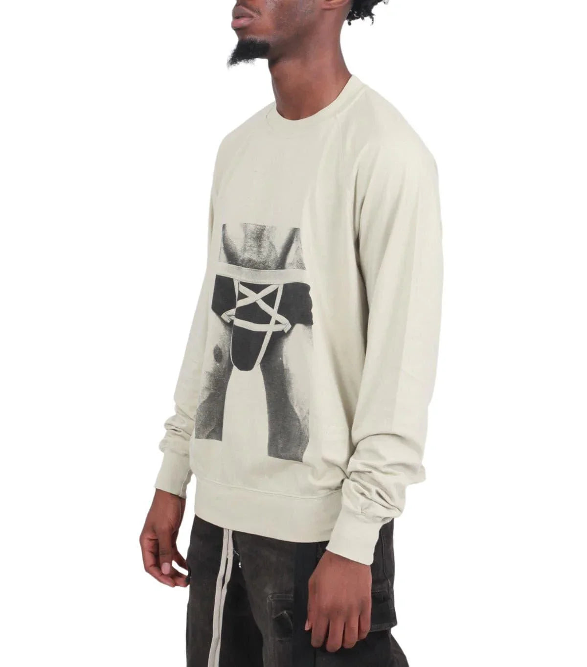 Rick Owens DRKSHDW Baseball Tee Pearl Black | SOMEWHERE