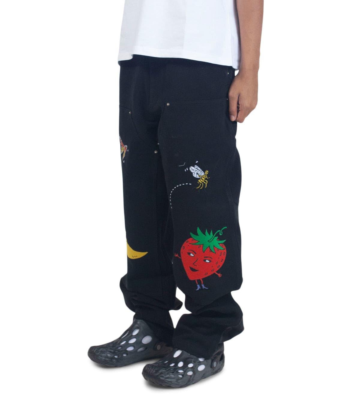 Sky High Farm Canvas Embroidered Workwear Pants Black | SOMEWHERE