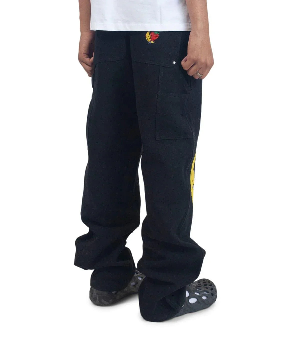 Sky High Farm Canvas Embroidered Workwear Pants Black | SOMEWHERE