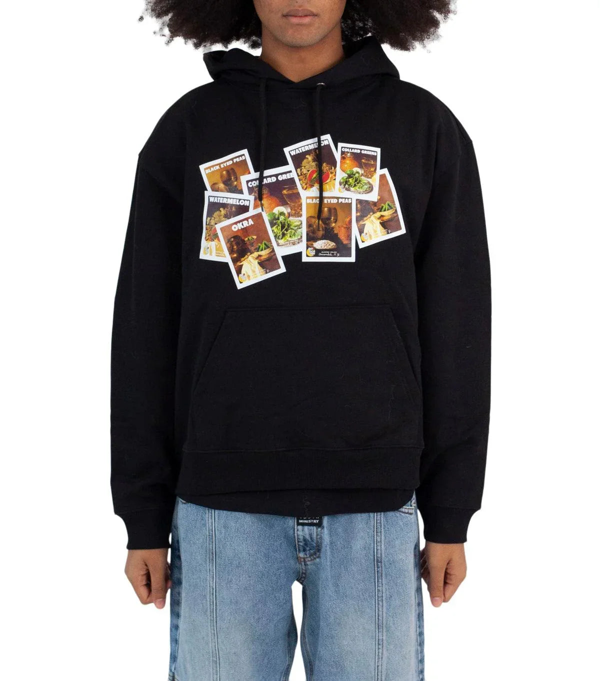 Sky High Farm Denim Tears Hoodie Black | SOMEWHERE